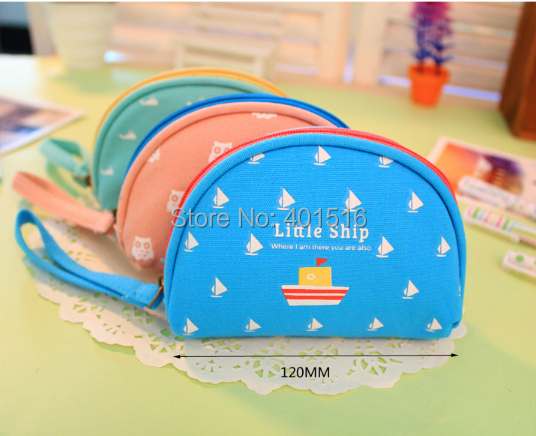 2014 New Korea Style Canvas Oval Cute Happy Family Purse / Coin Bag