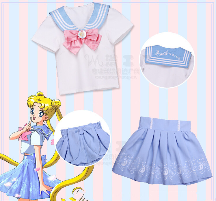 Hot New Sailor Moon Tralala Define Sailor Suit T Shirt Bow Skirt Cosplay Costume Free Shipping-in Clothing from Novelty & Special Use on Aliexpress.com | Alibaba Group