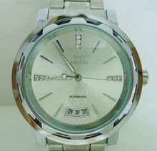 Fuyate reloj mecánico reloj de la tira de acero del j030 moda para hombre chicos totalmente automáticos