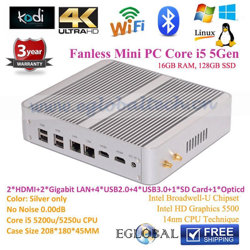 5- Gen  Intel Core i5  5257U 16  RAM 128  SSD  - Windows 10 Linux HTPC  2 Lan Wi-Fi HDMI