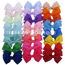 10pcs/lot Solid Hair Bows WITH Alligator Clips Girls Boutique Bow For Baby Ribbon Headband Children Headdress Hair Accessories