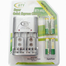 Free shipping BTY 802 AAA 1350 4 Multifunction Charger Kit Europe America regulations