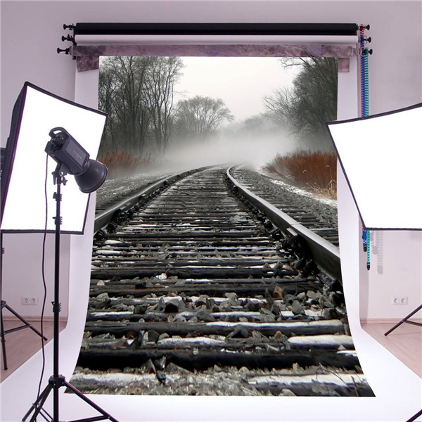 Railway photography background stand photo props vinyl 5x7ft for studio backdrops retro train