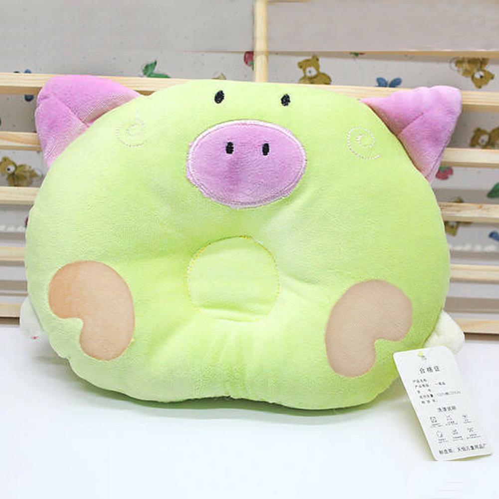 Baby Infant Cartoon Flat Positioner Anti Roll Sleepping Bedding Head Support Cushion Shaping Pillow Pink/Yellow/Blue/Green