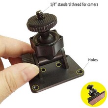 Black 360 Degree Rotating 1/4” Screw Car Camera Mount 3M Sticker DVR Holders Bracket with Hole Drop Shipping