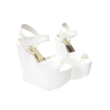 Hot! 2016 New white 17 cm Sexy party Women Wedge Sandal High Heels Pumps Shoes Woman Sandalias Mujer Sandales Femme Summer style