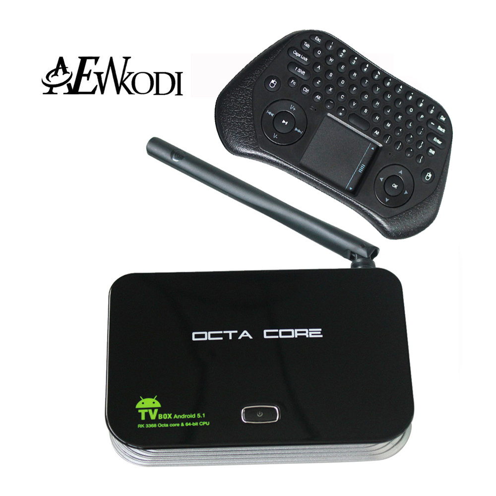 Anewkodi Z4 Android 5.1 TV BOX octa core RK3368 2G/16GB 2.4/5.8G Wifi with air mouse keyboard iptv media player