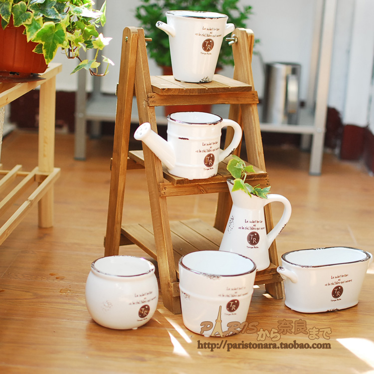 MALL CHINA vintage ceramic flower pot enamel succulents flower pot Free