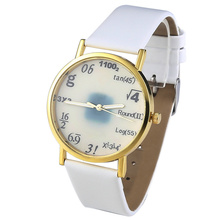 2015 Summer Style Math Formulas Pattern Men s Women s Wrist Watch Wristwatches Analog Quartz PU