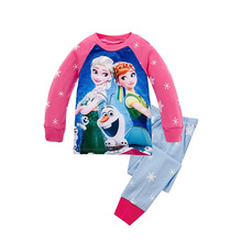 knitted cotton 100% toddler kid pajamas set with cute cartoon pattern princess sisters type B