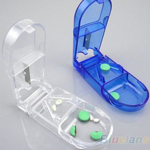 2016 Divide Storage Compartment Box Case Medicine Pill Holder Tablet Cutter Splitter 7GVF 8LIS