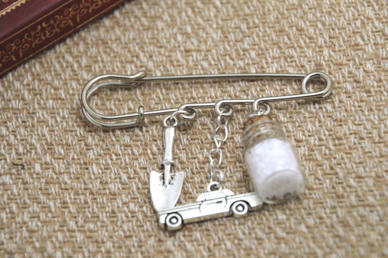 12pcs Supernatural inspired salt bottle protection themed charm font b kilt b font pin brooch 38mm