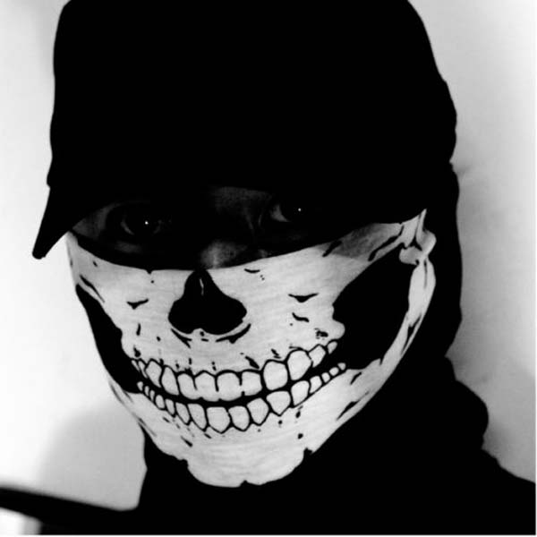 Men Women Fashion Skull Design Multi Function Halloween Ski Sport Motorcycle Biker Scarf Half Face Mask