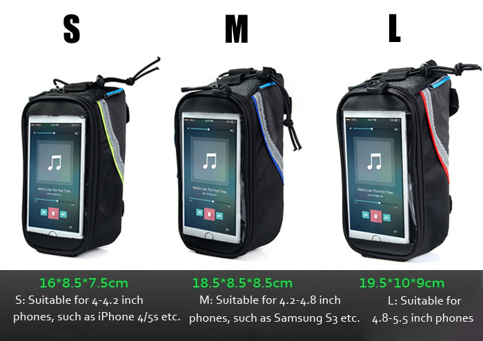 Roswheel Bike Touch Screen 4.8 inch Saddle Bag Holder Phone Pocket Riding Cycling Supplies