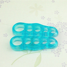 2Pcs Silicone Gel Foot Fingers 5 Hole Toe Separator Thumb Valgus Protector Bunion Adjuster Hallux Valgus Guard Feet Care C139