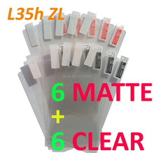 6pcs Clear 6pcs Matte protective film anti glare phone bags cases screen protector For SONY L35h