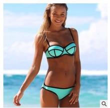 New 2014 Women Sexy Bikini With Rims Triangle Bra Neoprene Bikini Women s Hot Swimsuits Ladies