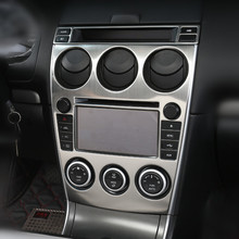 Car Air conditioning vent decorative frame center console decorative ring Stainless steel trim 2pcs for Mazda