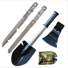 New Mini Compact Multifunctional Emergency Outdoor Camping folding camping blade knife Survival shovel tools kit, Knife, saw, ax