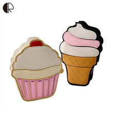 2015 New Women Cartoon Cute Summer Style Ice Cream Cake Chain Crossbody Bags Fashion Handbags Lovely Lady’s Messenger Bags BS459