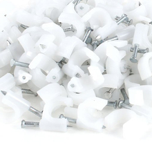 10 Pcs Wholesale 200 Pcs 8mm Diameter Electric Cable White Plastic Circle Nail Clips