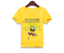 2016 Cartoon spongebob T Shirts Children Clothes Boys Short Sleeve Tees 100 Cotton Baby Girls Clothing