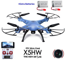 Syma X5HW FPV Camera 2.4Ghz 6-Axis Helicopter Toys RC Headless Wifi UFO Quadcopter Drone with 2pcs Extra Batteries Drone