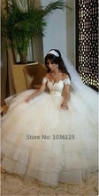 Vestidos de noiva New Wedding Bridal Gowns Off Shoulder Sweetheart Lace Appliques Ball Gown Tiers Floor