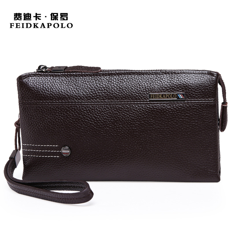 New listing large capacity leather Clutch Wallet bag genuine business man bag Free shipping