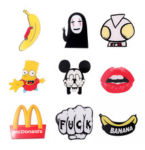 Japan Harajuku Acrylic Brooch Pin Ultraman Banana Chips Scrawl Sexy Lips Simpson Fashion Jewelry font b