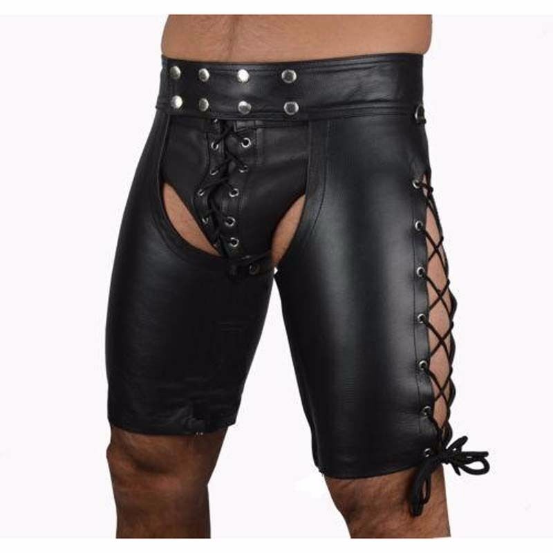 2020 Cfyh 2017 New Men Sexy Black Faux Leather Boxer