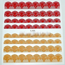 4 colors lace fingernails sticker 10pcs High Quality 3D Nail art stickers decals decorations tool beauty