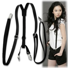 EQ0743 Adjustable Unisex Clip-On Leather Pants Y-shaped Braces Suspenders 5 Colors