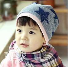 Fashion Kids Hats 2016 Star Print Boys Girls Hat Cotton Warm Knitting Skullies Beanies Winter Hats For Toddler Baby 1-2 Years