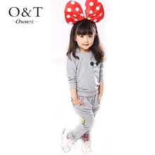 Kids girls clothing sets children s suit shirt pants 2pcs autumn models girls suit new sports