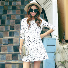 2016 New spring and summer font b maternity b font dresses print chiffon plus size women