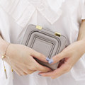 Retro Simple Bi fold Wallet Women Ultra thin Simple Thread Money Clip Korean Style Fashion Geometric