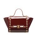Trendy Patent Leather Chic Rivets Flap Twist Lock Women Designer Classy Small Shoulder Bag Ladies Occident