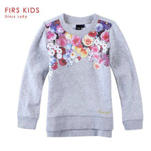 FIRS KIDS brand 2016 spring Autumn 100% cotton girls Clothes One set of printing head children coat Long sleeve girls sweatshirt