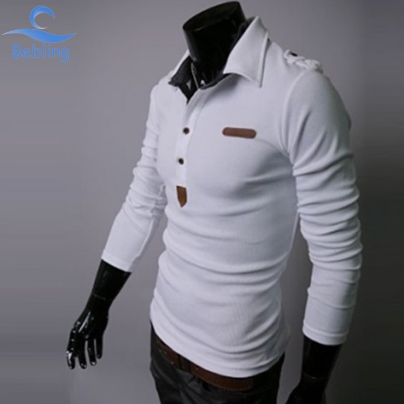 Bebling New 2015 Spring Men s polo long sleeve men Polo Shirts Fashion Leisure Brand Casual
