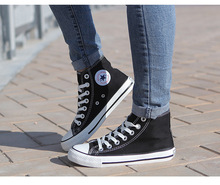 2015 spring and autumn flat bottom shoes lovers high help canvas shoes breathable casual shoes factory