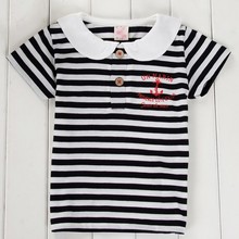 Retail kids summer style t-shirt childrens clothes baby boy & baby girl navy style short sleeve T shirt Tops&Tees 100% cotton