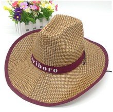 The new summer fashion leisure straw hat brim big men STRAW COWBOY HAT CAP VISOR