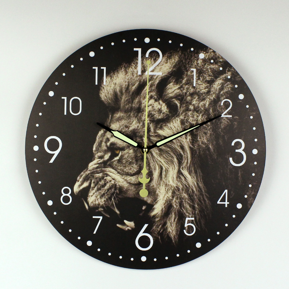 Modern Lion Wall Decoration Watch Creative Design Warranty 3 Years More Silent Decorative Wall Clock For Home Decoration