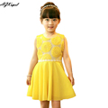 Retail New 2015 summer girls chiffon dresses children s clothing Sunflower baby girl dress princess tutu