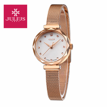 Stainless Steel Simple Cutting Women’s Watch Japan Quartz Hours Fashion Dress Bracelet Birthday Girl Gift Julius Box 829