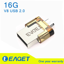 Eaget Original 16GB 16G V8 micro OTG USB Flash Drive Pen Drive USB 2.0 for Smart Phone Tablet PC Computer 16GB Memory Stick
