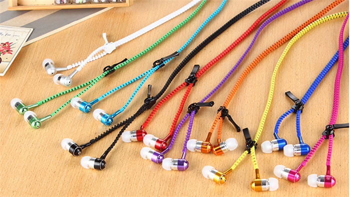 New Microphone Mic Earbuds Premium 3 5mm Tangle Free Zipper Earphones Headset mp3 waterproof bluetooth headphones