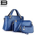BAGSMART 3 PCS Set Women Crocodile Bag Fashion Brand Leather Handbag Women Handbag Shoulder Bag Women