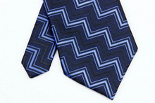 NT0180 Blue Black Stripe Fashion Jacquard Woven Classic Silk Polyester Mans Business Wedding Luxury Tie Casual